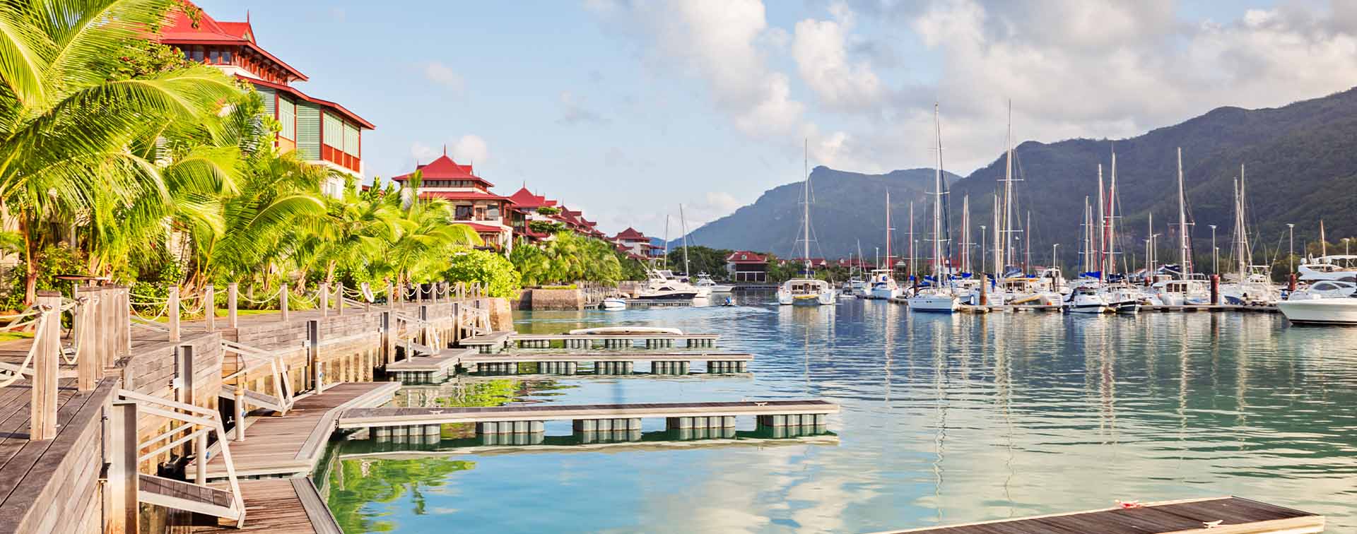 A harbor in Eden Island, Seychelles