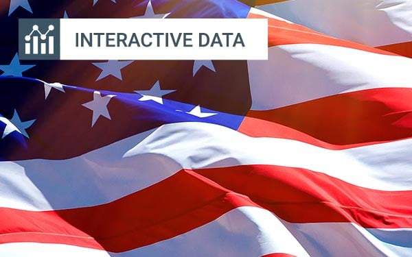 Large USA flag flying in the sunlight