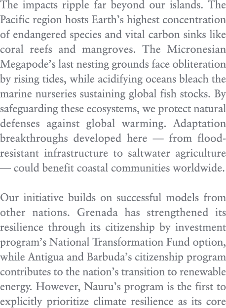 The impacts ripple far beyond our islands. The Pacific region hosts Earth’s highest concentration of endangered speci...