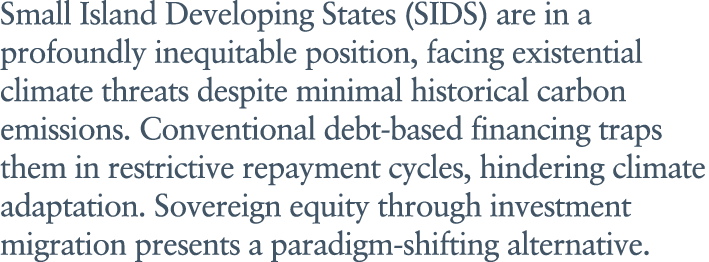 Small Island Developing States (SIDS) are in a profoundly inequitable position, facing existential climate threats de...